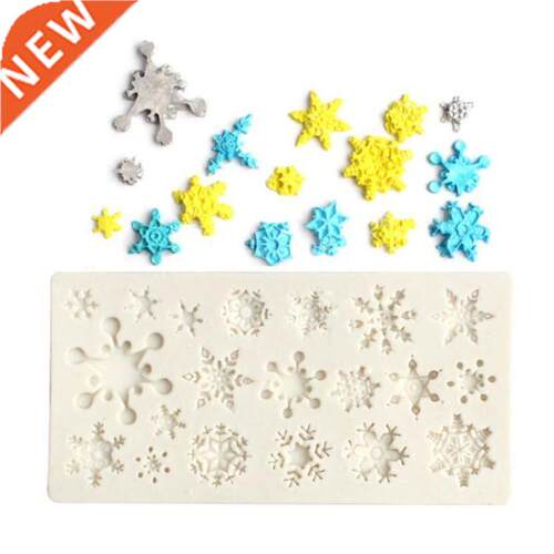 1PCS Snowflake Shape Cake Mold Silicone Snow Fondant Mold Su