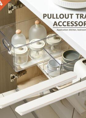 2Pcs/set Storage Rack Track Pullout Track Basket Pull Rail