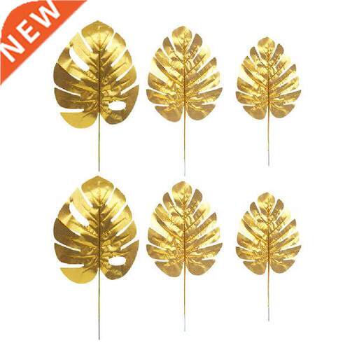 Leaves Leaf Monstera Palm Golden Tropi Faux Fake