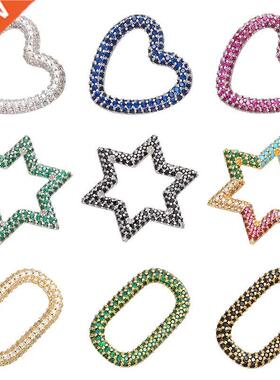 ZHOU 1PCS CZ crystal heart/star/rectangle pendant jewelry ma