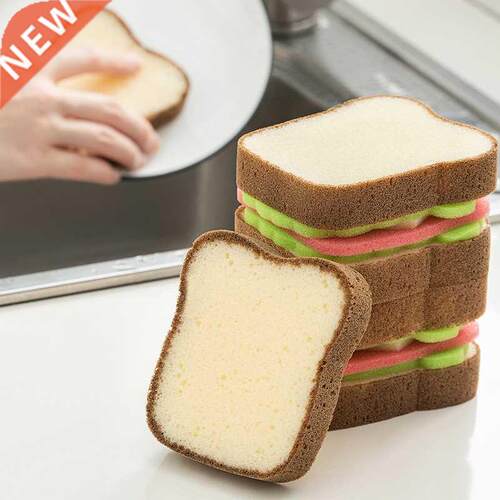 Creative Toast Shape Dish-washing Sponges Washable Scrubber