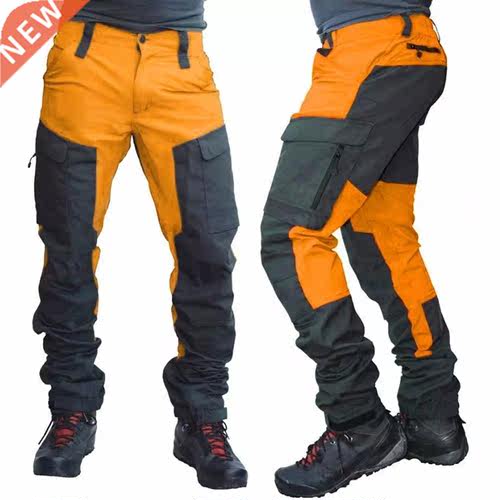 SCIONE Casual Men Fashion Color Block Multi Pockets Sports L