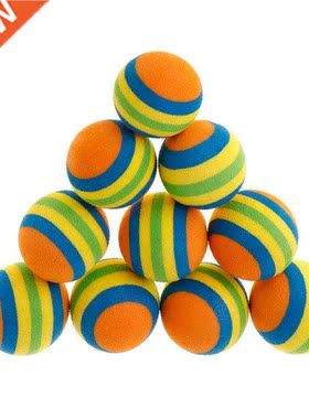 10 Pcs/Set Rainbow Ball Pet Toys EVA Soft Interactive Cat Do