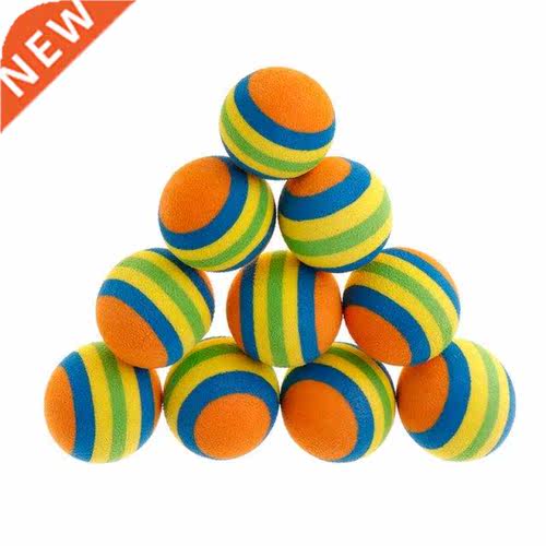 10 Pcs/Set Rainbow Ball Pet Toys EVA Soft Interactive Cat Do