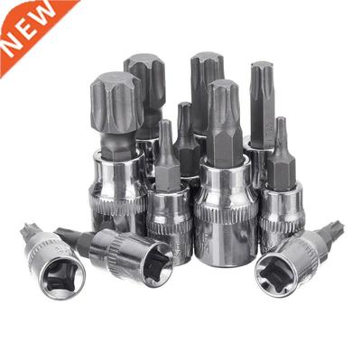 11Pcs 1/4 3/8 Inch Torx Hex Star Bit Set Security Tamper Pro