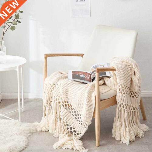 Bonenjoy Thread Blanket Hand Made Knitted Blanket with Tasse