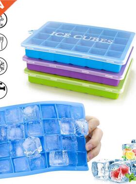 24 Grids Silicone Ice Cube With Lid Eco-Friendly Cavity