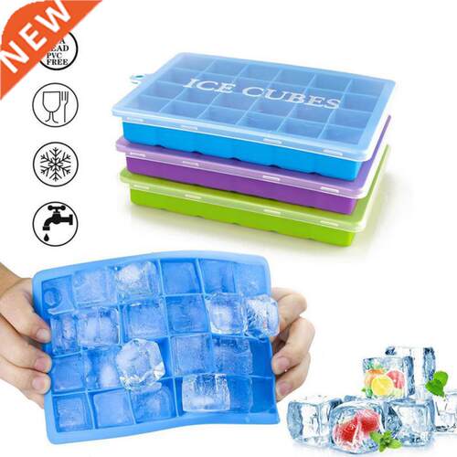 24 Grids Silicone Ice Cube With Lid Eco-Friendly Cavity