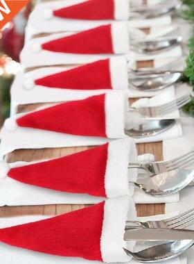 10PC Tableware Holder bag Christmas hat Christmas 2020