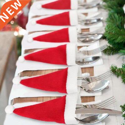 10PC Tableware Holder bag Christmas hat Christmas 2020