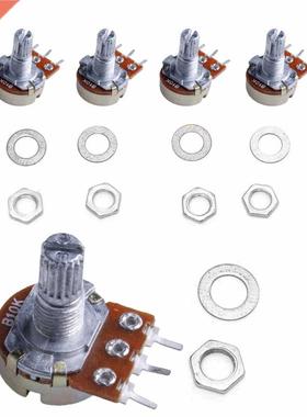 5Pcs B10K ohm Linear Taper Rotary Potentiometer Panel Pot 15