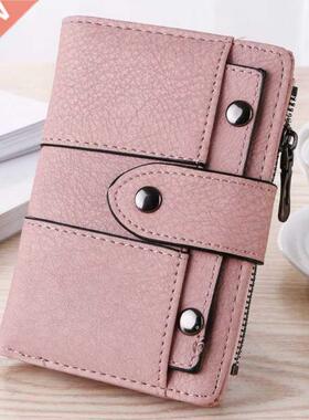 Women Wallet Simple Retro Rivets Short Wallet Coin Purse Car