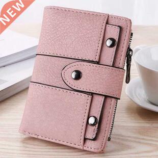 Women Wallet Simple Retro Rivets Short Wallet Coin Purse Car