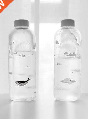 1000ml Creativity Large Capacity Glass Water Bottle Outdoor