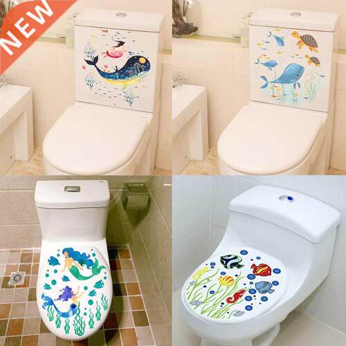 Selife Fish Toilet Set Stickers Home Decortion Diy Flower