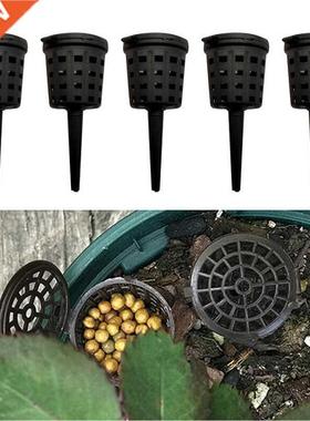 10 PCS Plastc Fertlzer Mesh Basket wth Ld Plantng Food