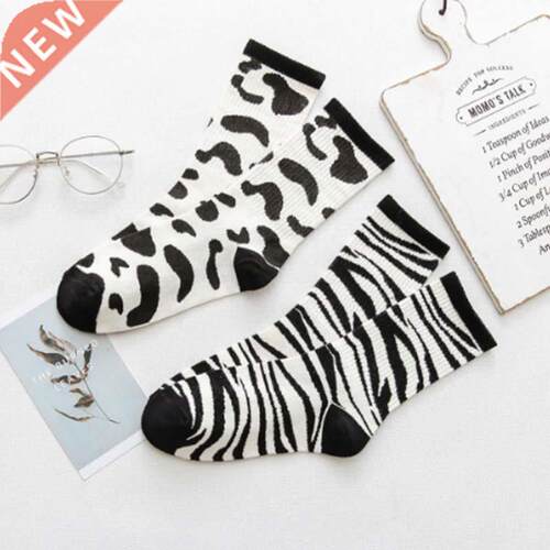 1 Pair New Kawaii Cute Socks Women Red Dairy zebra Pattern S
