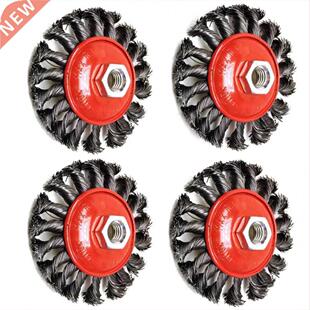 4 PCS 4inch 100mm Knotted Bench Steel Wire Brush Rust Remova