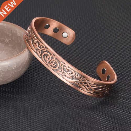 Viking Pure Copper Bracelet Men Energy Magnetic Adjustable C