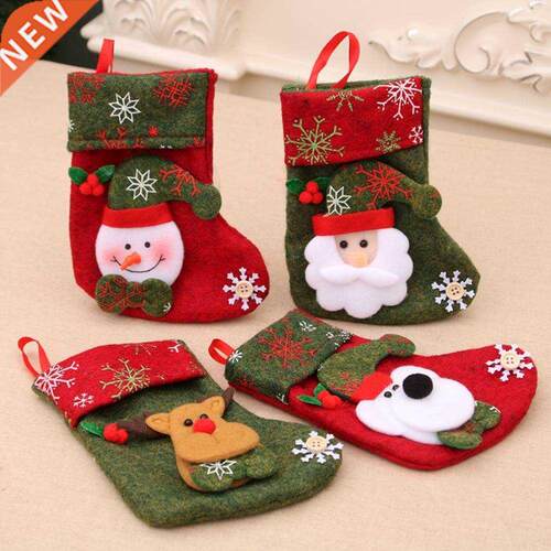 4PCS Cute Christmas Stockings with Santa Snowman Deer Bear