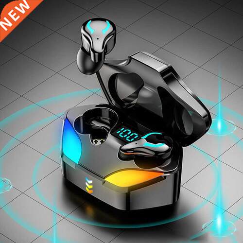 TWS X1 Bluetooth-compatible Earphones RGB LED Light Wireless
