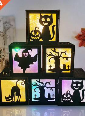 9cm Halloween Ghost Specter Bat Witch Pumpkin LED Lamp Happ