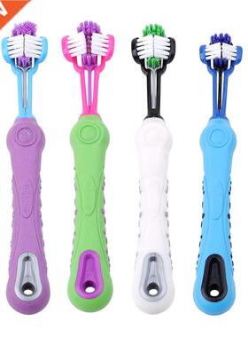 Hot Selling Three Sided Pet Toothbrush Dog Brush Addition Ba
