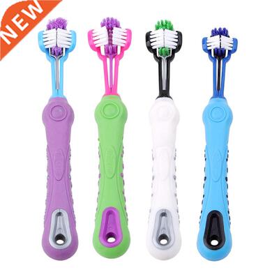 Hot Selling Three Sided Pet Toothbrush Dog Brush Addition Ba