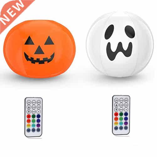 Halloween Pumpkin Inflatable Ball Light 16 Inch Garden Yard