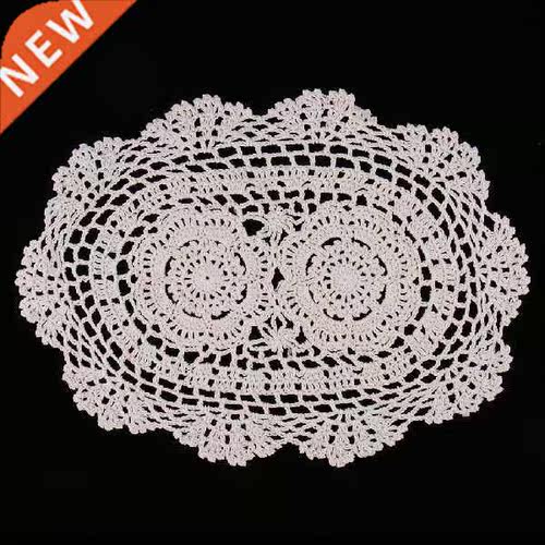 Vintage Lace Table Placemats Doilies, Oval 25x35cm, Hand