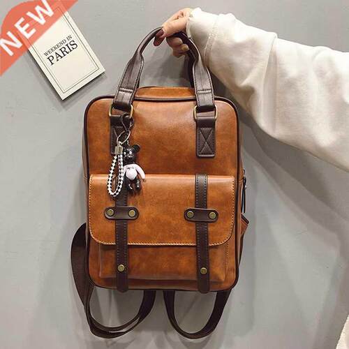 Women Anti Theft Backpacks Students Brown School Bags for Te