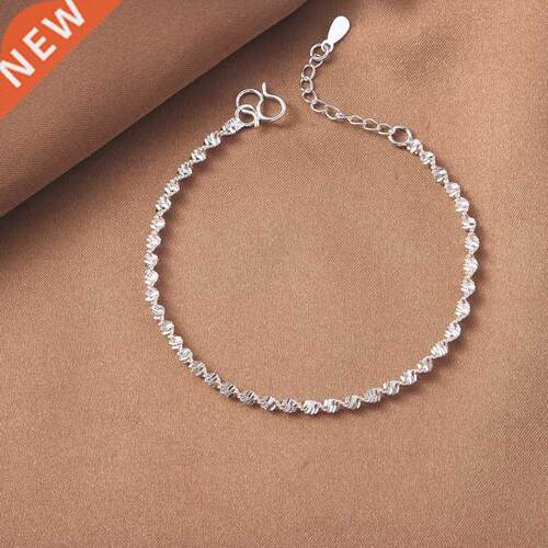 High Quality Silver Color Twisted Chain Bracelet European an