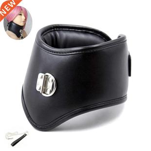 Erotic Black Soft Sponge Padded Inside Leather Chastity Post