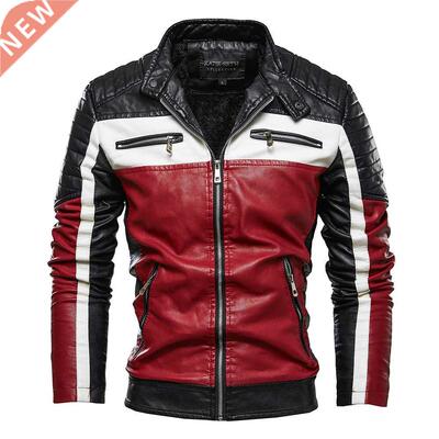 2021 Autumn/Winter Men's Jacket Zip Trim Leather Jacket Men