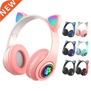 Fla Light Cute Cat Ears Blue Tooth Wireless Headphone