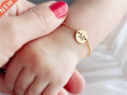 Cursive Initial Bracelet Stainless Steel Tiny Letter Persona