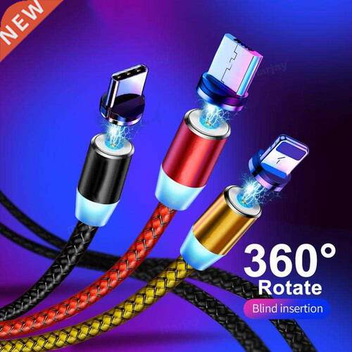 USB Magnetic Charging Cable for Micro Type-C 8 Pin Fast Char