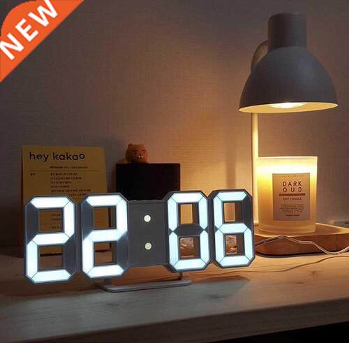 LED Digital Wall Clock Alarm Date Temperature Automatic Back