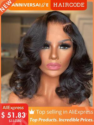 Body Wave 13x6 Short Bob Wig 13x4 Lace Front Human Hair Braz