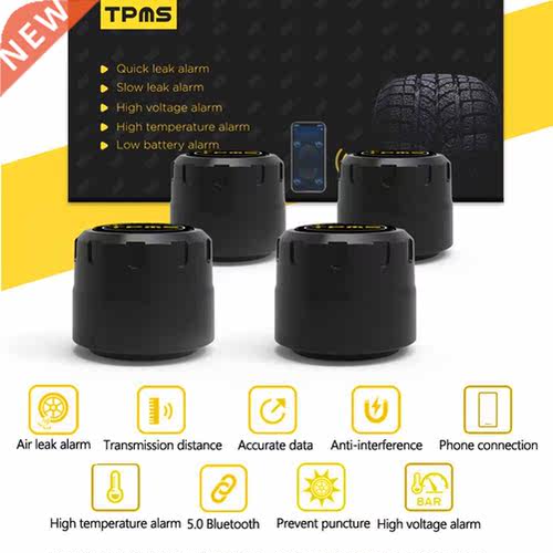 Bluetooth TPMS Car Tire Pressure Monitoring System with 4 S