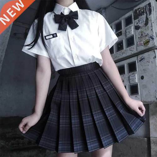 Plaid Pleated Skirt Mini Skirts Summer Winter Black Mini Ski