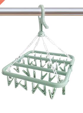 Folding clothes hanger plastic windproof clothes hanger clot