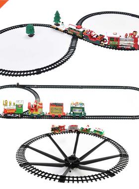 Christmas Mini Electric Train with Sound Light Railway Kit