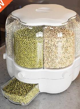 Rotating Grain Dispenser Rice Food Storage Bin Container