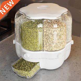 Rotating Grain Dispenser Rice Food Storage Bin Container