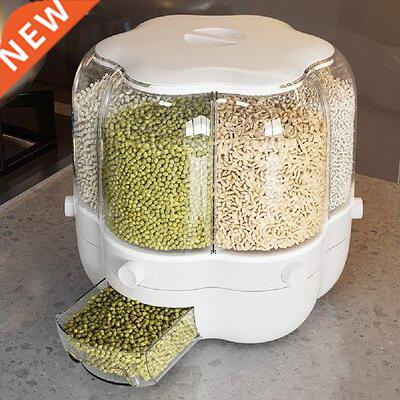 Rotating Grain Dispenser Rice Food Storage Bin Container