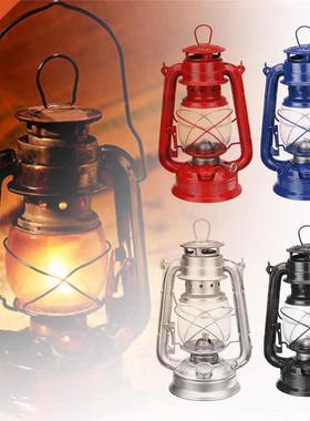 Portable Handheld Oil Lamp Iron Retro Style Candlestick Outd