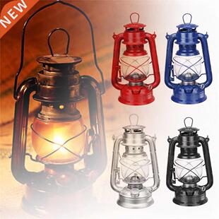 Portable Handheld Oil Lamp Iron Retro Style Candlestick Outd