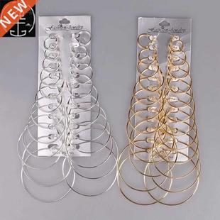 12 Pairs Hoop Earrings Set Big Circle Earring Fashion Jewel