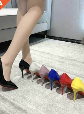 Plus Size Women's Shoes 44 45 High Heels 10cm Red Rubber Bot